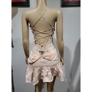 MANOUSH Women's Dress Size M Dusty Pink Crisscross Back Sexy Mini Chic #4